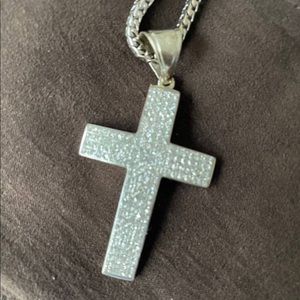 14k solid white gold necklace